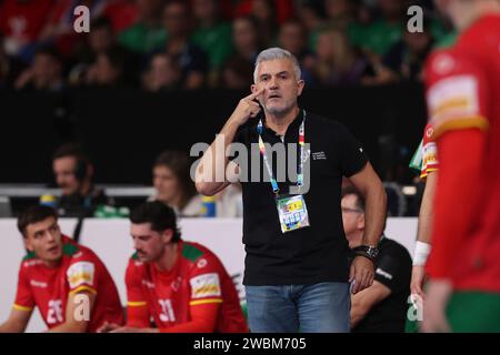 Olympiahalle München, München Donnerstag, 11. Januar 2024 EHF EURO 2024 VORRUNDE DER MÄNNER – GRUPPE F Portugal – Griechenland v.l., Stockfoto