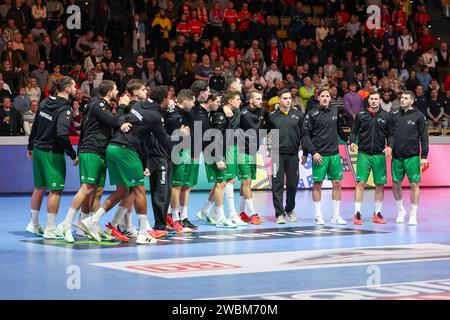 Olympiahalle München, München Donnerstag, 11. Januar 2024 VORRUNDE DER MÄNNER EHF EURO 2024 – GRUPPE F Portugal – Griechenland v.l., Team Portugal Stockfoto