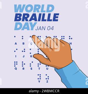 World Braille Day Vektor Illustration Braille Day 4. Januar Bildung Symbol Stock Vektor