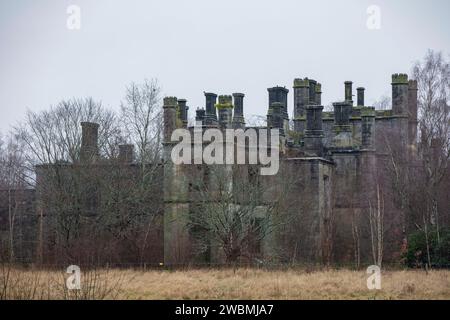 Eine Wanderung rund um das Dunmore Park Estate und dann entlang des neuen Küstenwegs von Dunmore nach South Alloa. Stockfoto