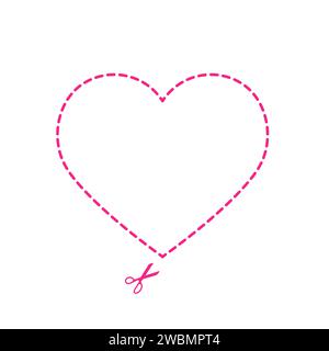 Papierschneidepraxis, druckbare Aktivitätsvorlage, Herzsymbol Stock Vektor