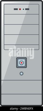 Symbol für Systemeinheit in flacher Ausführung. Vektorabbildung Stock Vektor