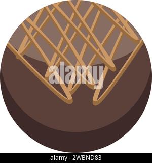 Isometrischer Vektor des Symbols der Kakaokugel. Süßigkeiten aus zuckerhaltigen Kuchen. Bäckerei-Choco Stock Vektor