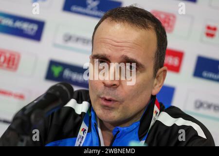 Olympiahalle München, München Donnerstag, 11. Januar 2024 EHF EURO 2024 VORRUNDE DER MÄNNER – GRUPPE F Dänemark - Tschechische Republik v.l., Stockfoto