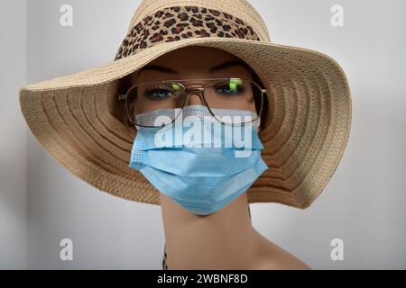 Co-Vid und die Vorteile des Tragens einer Maske zum persönlichen Schutz und zum Schutz anderer Personen in Ihrer Umgebung!! Stockfoto