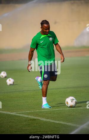 ABIDJAN, COTE D'IVORE - 11. JANUAR; Bruno Onyemaechi aus Nigeria während des Nigeria-Trainings in Vorbereitung auf das Afrika-Cup-Spiel gegen Eq Stockfoto