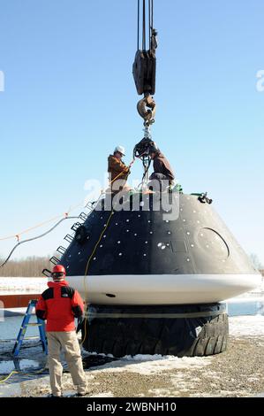 Crew Module Water Landing Model Assessment (CMWLMA) Fotos der Teststelle im Aberdeen Test Center Aberdeen Maryland Stockfoto