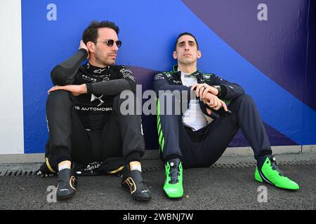 Mexiko-Stadt, Mexiko. Januar 2024. 1// - Jean-Eric Vergne, DS Penske Sebastien Buemi, Envision Racing während der Formel-E-Runde 1 - Mexico City E-Prix in Mexiko-Stadt, Mexiko. (Foto: Sam Bagnall/Motorsport Images/SIPA USA) Credit: SIPA USA/Alamy Live News Stockfoto