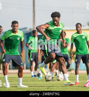 ABIDJAN, ELFENBEINKÜSTE. JAN 2024. NIGERIA SUPER EAGLES TRAINING. CAF AFCON. Stockfoto