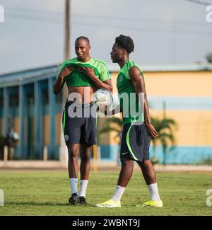 ABIDJAN, ELFENBEINKÜSTE. JAN 2024. NIGERIA SUPER EAGLES TRAINING. CAF AFCON. Stockfoto