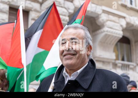 Rom, Italien. Januar 2024. Yousef Salman, Führer der Palästinensischen Gemeinde Rom (Foto: Matteo Nardone/Pacific Press) Credit: Pacific Press Media Production Corp./Alamy Live News Stockfoto