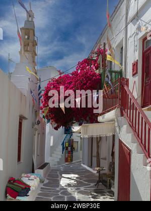 Äußere der Buldngs in Mykonos Town auf Mykonos Island, Griechenland Stockfoto