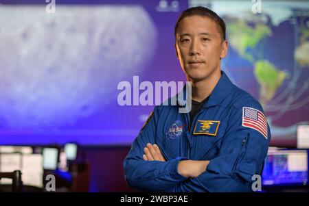 NASA-Astronaut Jonathan Kim posiert für ein Porträt am Dienstag, den 8. September 2020, im Blue Flight Control Room im Johnson Space Center der NASA in Houston. Stockfoto