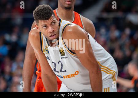 Madrid, Spanien. Januar 2024. Edy Tavares von Real Madrid während des Euroleague Basketballspiels zwischen Real Madrid und Valencia im Wizink Center. Endergebnis; Real Madrid 96:86 Valencia Credit: SOPA Images Limited/Alamy Live News Stockfoto