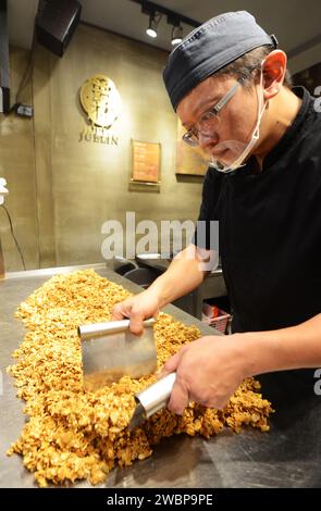 Eine süße Nussbonbons in Juelin Nuts in der Dihua Straße in Taipeh, Taiwan. Stockfoto