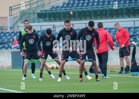 Kissimmee, Florida, USA, 11. Januar 2024, Training der US-Nationalmannschaft der Männer auf dem Orlando Health Training Ground im Osceola Heritage Park (Foto: Marty Jean-Louis/Alamy Live News Stockfoto