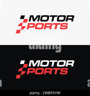 Motosport-Logo mit Schriftzug im Rennsport-Stil und Buchstabe S für das sportliche Vektor-Symbol auf weißem Hintergrund Stock Vektor