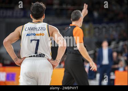 Madrid, Spanien. Januar 2024. Facundo Campazzo von Real Madrid während des Euroleague Basketballspiels zwischen Real Madrid und Valencia im Wizink Center in Madrid, Spanien. Quelle: Unabhängige Fotoagentur/Alamy Live News Stockfoto