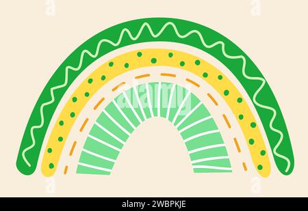 St. Patrick's Day Heller Regenbogen. Vektorillustration in flacher Form für Webbanner, Poster, Grußkarte Stock Vektor