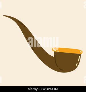 Leprechaun-Pfeife zum Rauchen. Element für St. Patrick's Day. Flache Vektorillustration für Web, Druck, Aufkleber Stock Vektor