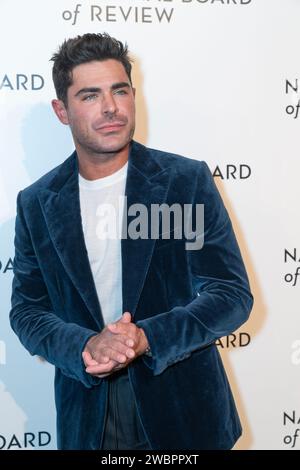 Zac Efron nimmt am 11. Januar 2024 an der Gala der National Board of Review Awards 2024 in der Cipriani 42nd Street in New York Teil Stockfoto