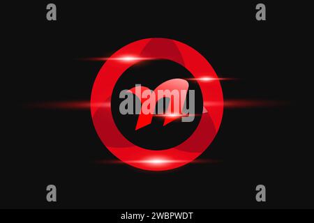 N Rotes Logo. Vektor-Logo für Unternehmen Stock Vektor