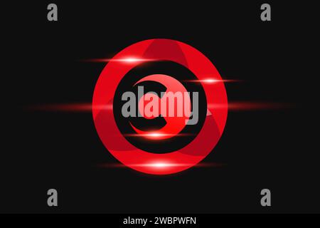 C Rotes Logo. Vektor-Logo für Unternehmen Stock Vektor