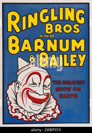 Circus Poster (Ringling Brothers and Barnum & Bailey Circus, Ende der 1930er Jahre) Stockfoto