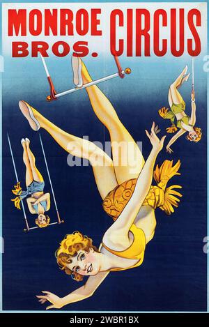 Monroe Bros Vintage Circus Poster, um 1944 Stockfoto