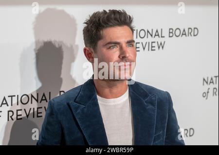 New York, Usa. Januar 2024. Zac Efron nimmt 2024 an der National Board of Review Gala in der Cipriani 42nd Street in New York Teil. Quelle: SOPA Images Limited/Alamy Live News Stockfoto