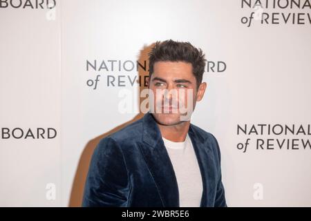 New York, Usa. Januar 2024. Zac Efron nimmt 2024 an der National Board of Review Gala in der Cipriani 42nd Street in New York Teil. Quelle: SOPA Images Limited/Alamy Live News Stockfoto