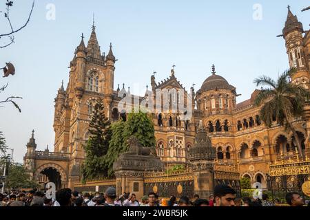 Mumbai, Maharashtra, Indien, Chhatrapati Shivaji Terminus (Chhatrapati Shivaji Maharaj Terminus), ehemals Victoria Terminus, nur redaktionell. Stockfoto