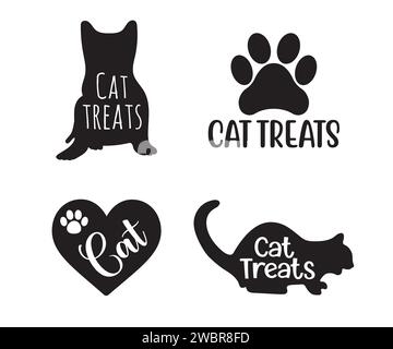 Cat Treat Glas Design, lustige Katze, Cat Vector, Cat Lady, Cat Treat Jar, Katzenliebhaber, Katzenliebhaber Stock Vektor