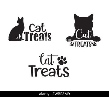 Cat Treat Glas Design, lustige Katze, Cat Vector, Cat Lady, Cat Treat Jar, Katzenliebhaber, Katzenliebhaber Stock Vektor