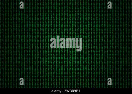 Grüner Background für binären Code im Vollformat. Stockfoto
