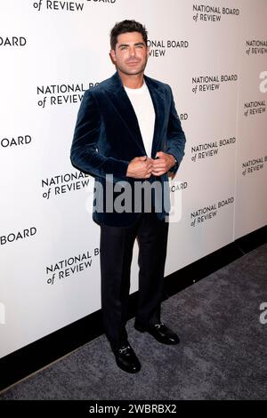 Zac Efron bei der National Board of Review Awards Gala 2024 im Cipriani 42nd Street. New York, 11.01.2024 Stockfoto