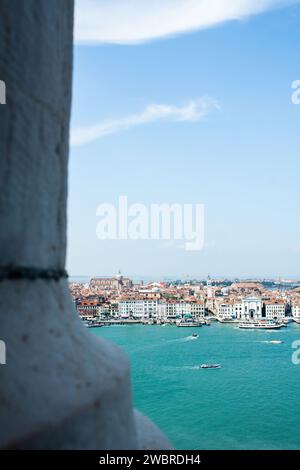 Blick auf die Chiesa di San Zaccaria vom Glockenturm San Giorgio Maggiore Stockfoto