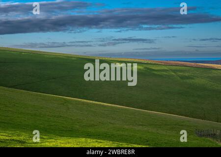 South Downs in Butts Brow, Eastbourne, an einem Wintermorgen Stockfoto