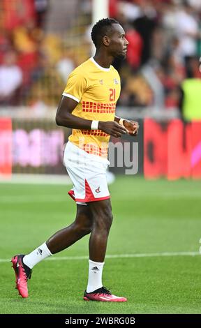 LINSE, FRANKREICH - 12. SEPTEMBER: Cyrille Bayala von Burkina Faso während des internationalen Freundschaftsspiels zwischen Marokko und Burkina Faso im Stade Bollaert Stockfoto