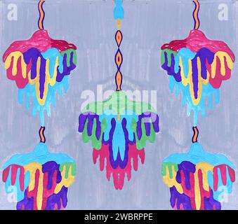 Jef de Schilder Artwork - abstrakte Muster Stockfoto