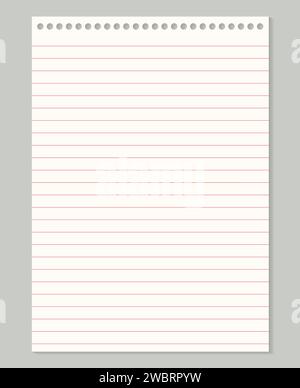 Rasterpapier. Abstrakt gestreifter Hintergrund mit Farbe horizontale Linien. Geometrisches Muster für Schule, Tapete, Texturen, Notizbuch. Liniertes Papier leer Stock Vektor