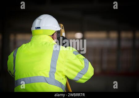 Bodenarbeiten, Baustelle, Bau, Bagger, Kipplaster Stockfoto