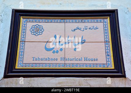 Das Tabatabai Historical House, Museum des historischen Hauses, das um 1880 in Kaschan, Iran, für die wohlhabende Familie Tabātabāei erbaut wurde Stockfoto