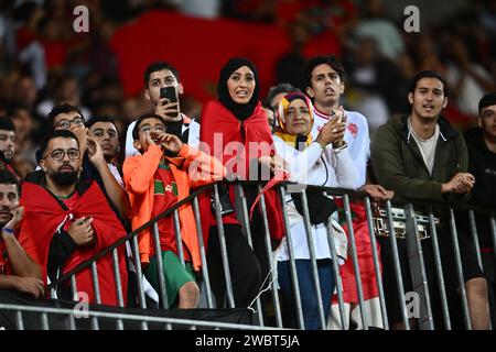 LINSE, FRANKREICH - 12. SEPTEMBER: Fans von Marokko während des internationalen Freundschaftsspiels zwischen Marokko und Burkina Faso im Stade Bollaert-Delelis am September Stockfoto