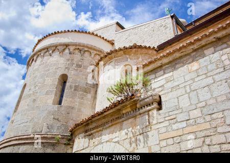 Kathedrale der Himmelfahrt der Heiligen Jungfrau Maria (Krk Kathedrale) in Krk Stadt, Insel Krk, Kroatien Stockfoto
