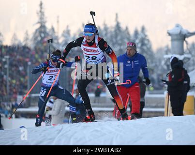 Ruhpolding, Deutschland. Januar 2024. Biathlon: Weltmeisterschaft, Sprint 7,5 km, Frauen. Franziska Preuss aus Deutschland auf der Strecke. Quelle: Sven Hoppe/dpa/Alamy Live News Stockfoto