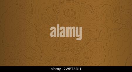 Hintergrund der Vintage-Konturkarte. Landtopographie Kartenvektordesign. Retro-topographisches Höhenlinienmuster. Stock Vektor