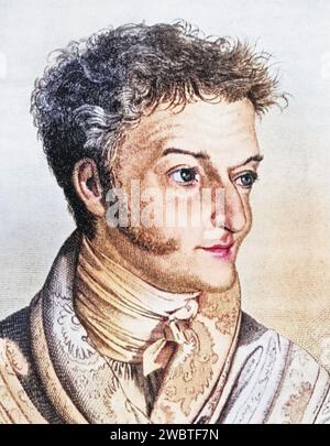 Ernst Theodor Amadeus Hoffman, 1776-1822, deutscher Schriftsteller und Komponist, Illustration aus dem Buch, Historisch, digital restaurierte Reproduktion von einer Vorlage aus dem 19. Jahrhundert, Datum nicht angegeben Stockfoto