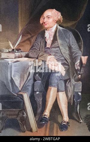 John Adams 1735–1826, erster Vizepräsident und zweiter Präsident der Vereinigten Staaten von Amerika, nach einem Gemälde von Alonzo Chappel, Historisch, digital restaurierte Reproduktion von einer Vorlage aus dem 19. Jahrhundert, Datum nicht angegeben Stockfoto