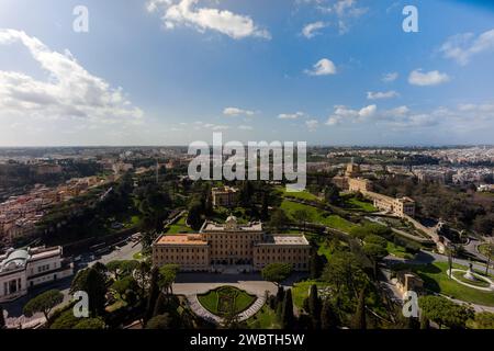 Italien, Rom, Vatikanstadt: Luftbild des Palastes des Gouvernements Stockfoto
